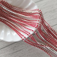 Жемчужная цепь Красная, Red (2мм)