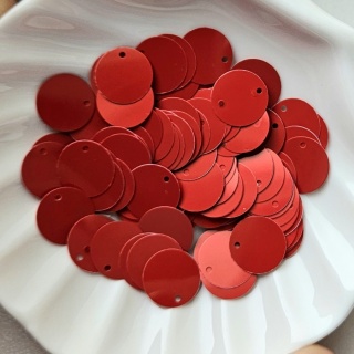 Пайетки Красные со смещенным центром Италия 10мм, Rosso, 2 гр (110шт)
