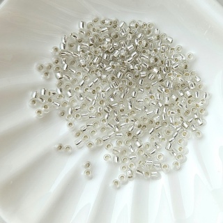 Бисер японский матовое серебро Toho 11/0, №21F, S/L Frosted Crystal, 4 гр