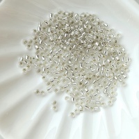 Бисер японский матовое серебро Toho 11/0, №21F, S/L Frosted Crystal, 4 гр