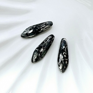 Чешские бусины Кинжалы Glass Daggers 5*16mm, 23980/43400, Jet Picasso, 3шт
