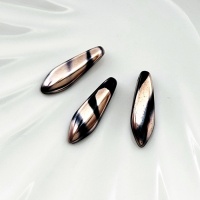 Бусины Даггерсы полосатые Glass Daggers 5*16mm, 23980/2710V, Jet Capri Gold Stripes, 3шт
