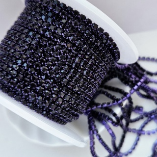Стразовая цепь, Dark Violet, ss6 (2мм)