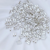 Стеклярус японский Bugle Toho №21 Silver-Lined Crysta, 3мм, 4гр