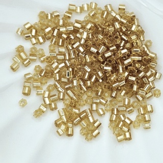 Граненный шестиугольный бисер золотой Hexagon 11/0, №22B Med Topaz S/L, 4гр