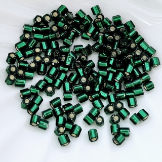 Граненный шестиугольный бисер зеленый Hexagon 8/0, №36 Green Emerald S/L, 4гр