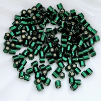 Граненный шестиугольный бисер зеленый Hexagon 8/0, №36 Green Emerald S/L, 4гр