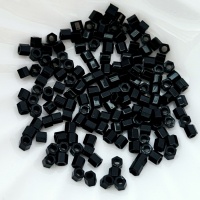 Граненный шестиугольный бисер черный Hexagon 8/0, №49 Opaque Jet, 4гр