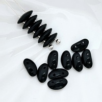 Бусины Чешские МобиДуо MobyDuo 23980 Черные, 3*8мм, 15шт