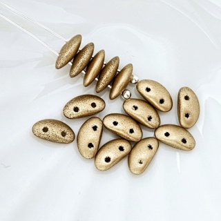 Чешские золотые бусины Матубо MobyDuo 01710 Aztec Gold, 3*8мм, 15шт