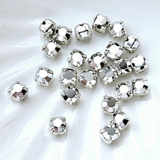 Шатоны в оправе Серебро Crystal DF Labrador silver, 4мм, 10шт