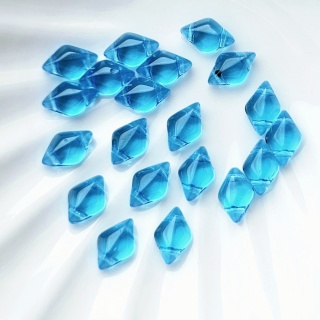 Бусины Ромбы прозрачные голубые GemDuo 60020 Aqua, 20шт Бусины Ромбы прозрачные голубые GemDuo 60020 Aqua, 20шт