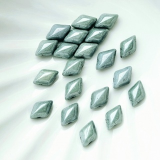 Бусины Ромбы оттенки зеленого GemDuo 03000/14459 Chalk Green Luster, 20шт Бусины Ромбы оттенки зеленого GemDuo 03000/14459 Chalk Green Luster, 20шт