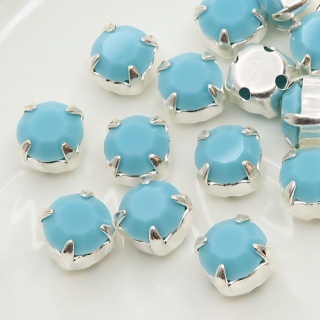 Шатоны Чешские стразы пришивные бирюзовые Turquoise, 6мм, 1шт