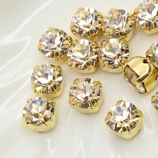 Шатон Чешский Прециоза стразы Медовые в золоте Crystal DF Honey, 6мм, 1шт