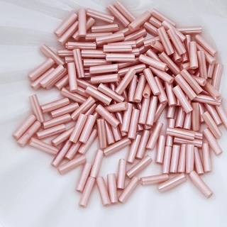 Стеклярус Японский Miyuki Bugles 3374, Розовый персик 6мм, 4 гр