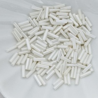 Стеклярус Японский Миюки Кремовый Miyuki Bugles 0594 Cream Ceylon  6мм, 4 гр