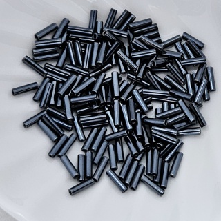 Стеклярус Японский Миюки Темно-серый Miyuki Bugles 0451, Gunmetal, 6мм, 4 гр