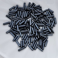 Стеклярус Японский Миюки Темно-серый Miyuki Bugles 0451, Gunmetal, 6мм, 4 гр