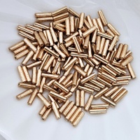 Стеклярус золотой японский Miyuki Bugles 1053 Yellow Gold Galvanized , 6мм, 4 гр