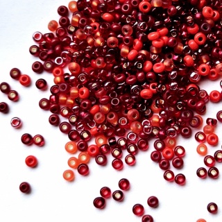 Бисер Микс Чешский Темно-красный Preciosa 10/0, Dark Red, 8 грамм