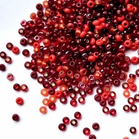 Бисер Микс Чешский Темно-красный Preciosa 10/0, Dark Red, 8 грамм