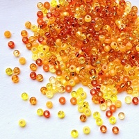 Бисер Микс Чешский желто-оранжевый Preciosa 10/0, Orange Yellow, 8 грамм