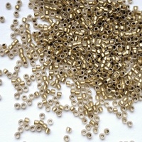 Бисер Матовый Золотой Toho Round 15/0, №989FM, Gold Lined Frosted Crystal, 4гр