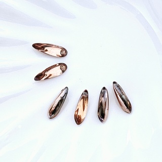 Бусины Глаз Даггерс розовое золото Glass Daggers 3*11mm, Capri Gold 00030/27101, 6шт