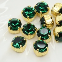Шатон Чешский Emerald+gold, 6мм, 1шт