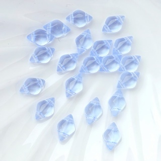Бусины ромбы прозрачные голубые GemDuo, 30010 Light Sapphire, 20шт