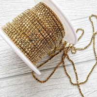 Стразовая цепь, Gold, ss4